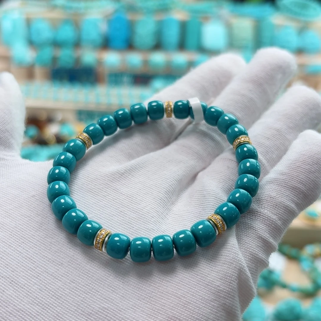 绿松石18K金镶嵌珠宝奇石泡油