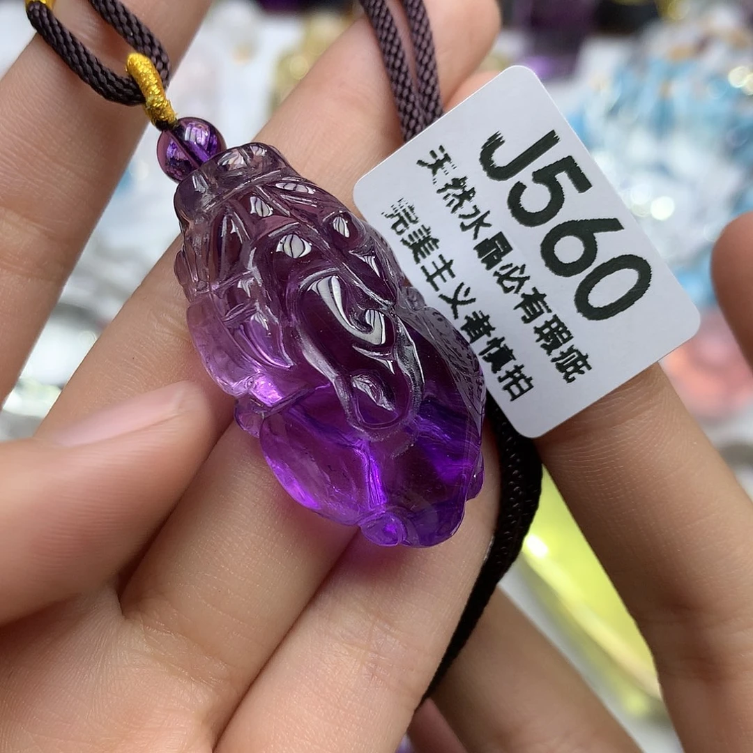 珠宝半成品水晶未镶嵌吊坠