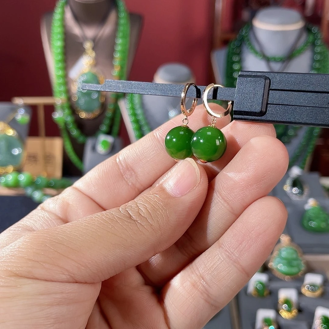 和田玉（碧玉）18K金镶嵌颈饰