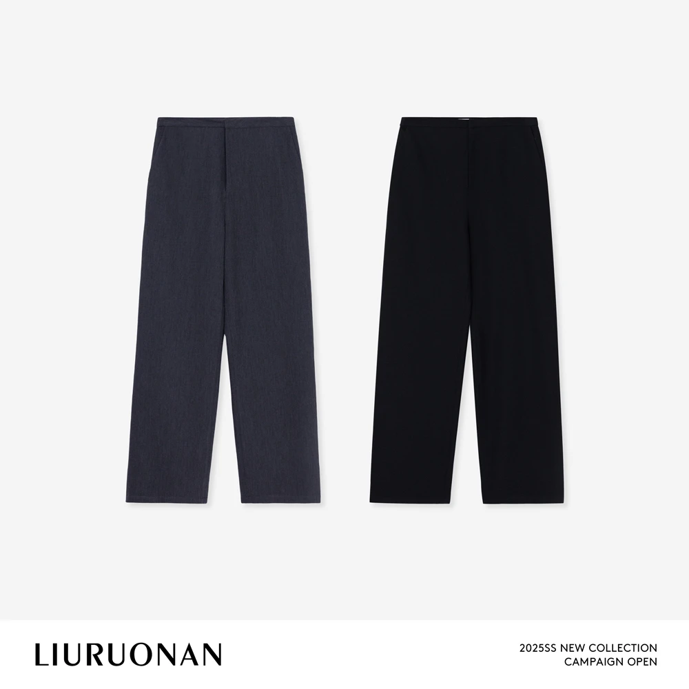 LIURUONAN 25SS【上班舒适裤】极简休闲通勤西裤春夏新款低腰直筒裤
