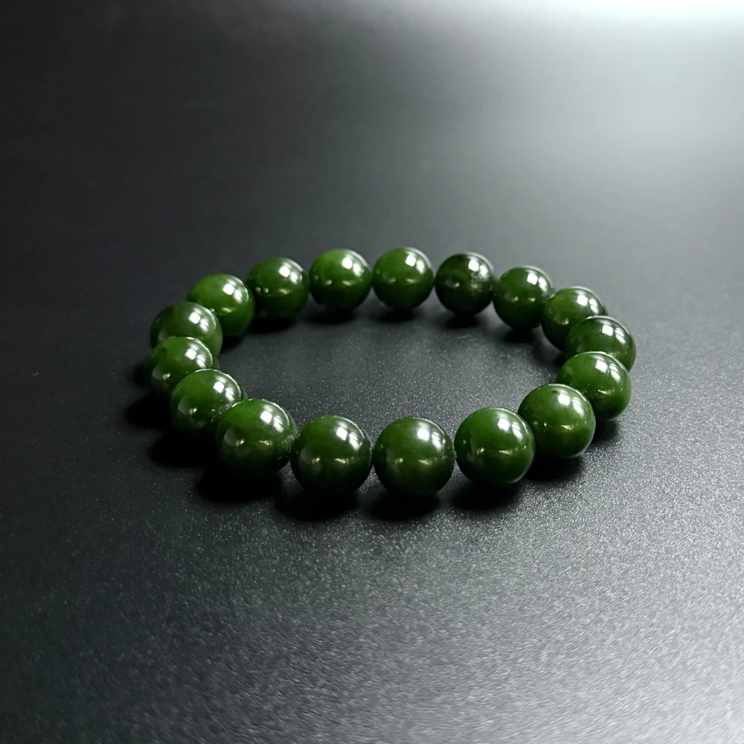 V姐|稀缺|苔锈|和田玉俄碧玉‘’点‘’红皮老料手串 12mm-HL12296