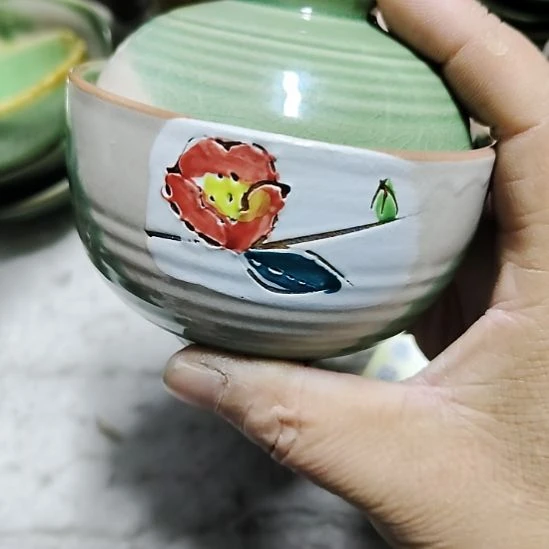 瓷片瓷器，五厂，各种摆件，瓷片！樱花盖碗！