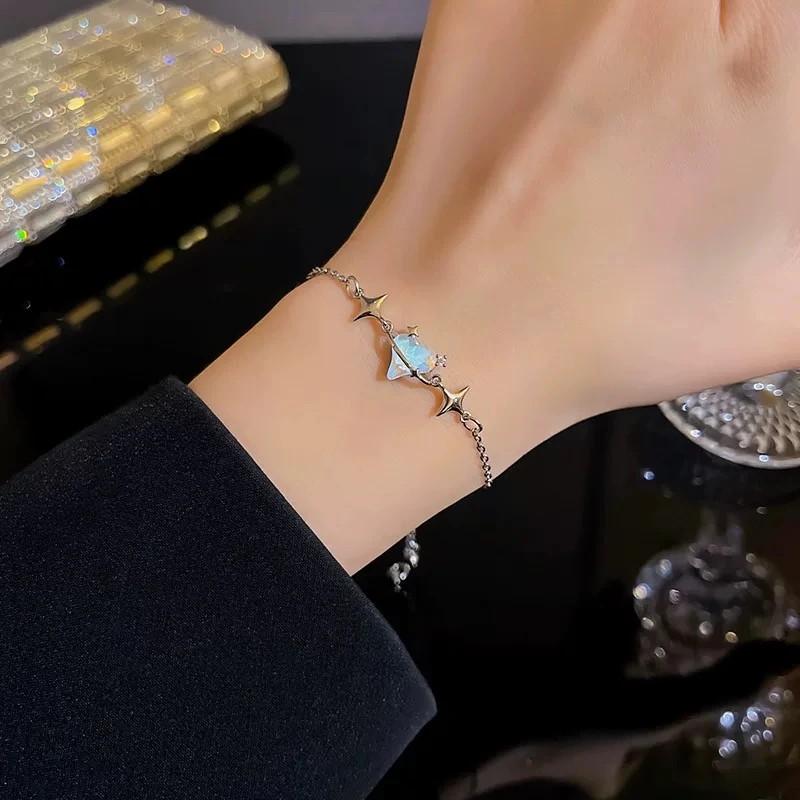 钛钢手链 新款轻奢小众高级设计感爱心手链女百搭气质抽拉式手饰