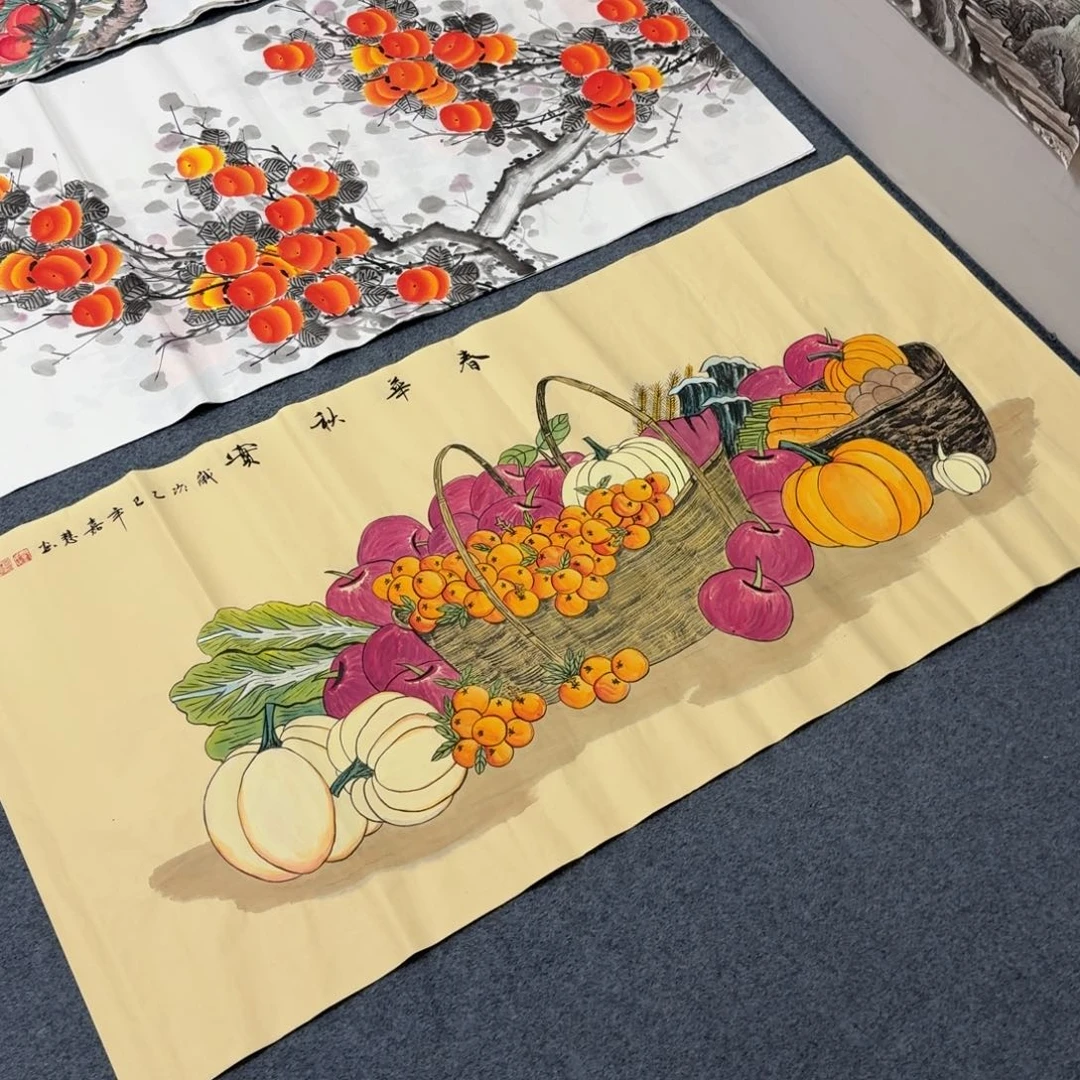 国画四尺尺寸70X140纯手绘作品