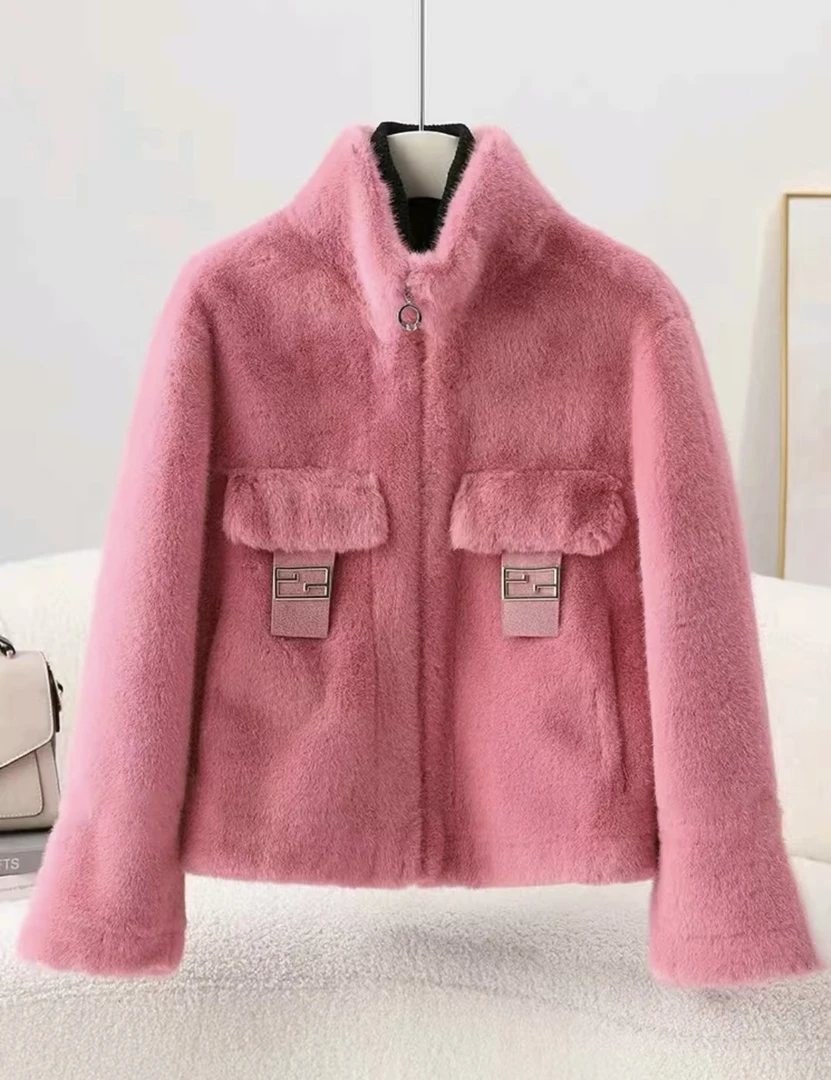 短外套网红气质冬季女时尚百搭小香风短款轻奢韩版毛绒毛毛外套