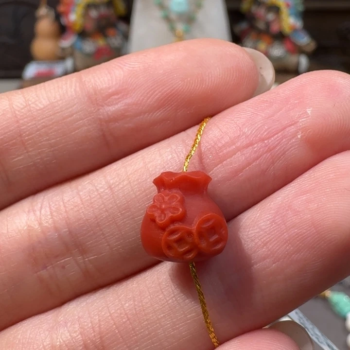 南红玛瑙未镶嵌钱袋子
