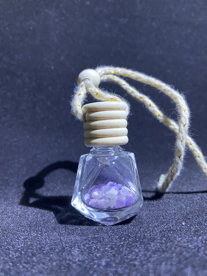 天然水晶消磁石许愿瓶车挂