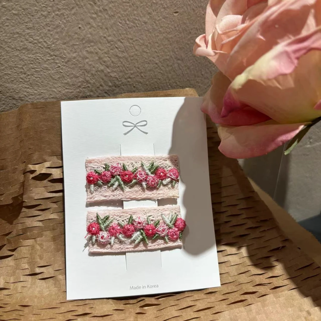 韩国刺绣对夹发夹Y1208一对