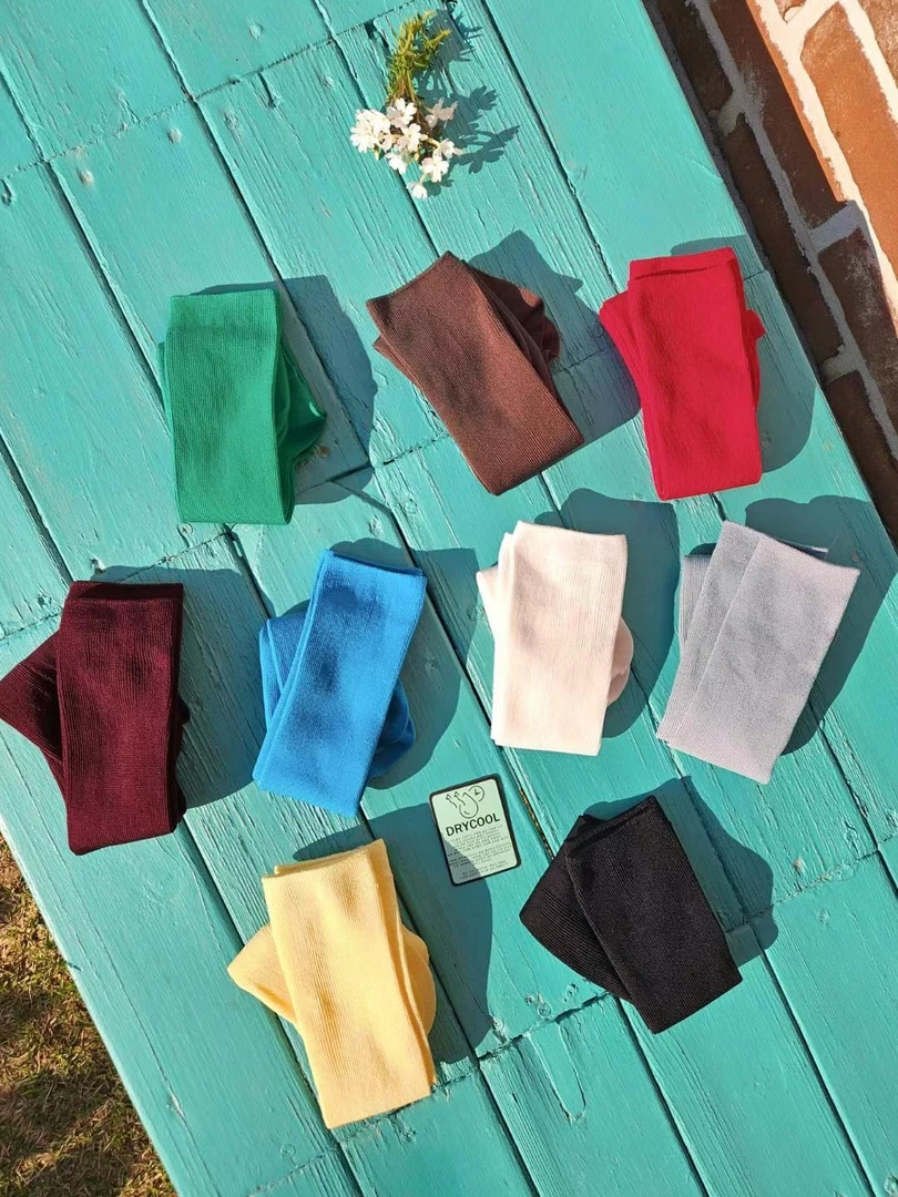 果妈家A30韩国aileen春夏季速干纯色薄款百搭女中筒袜