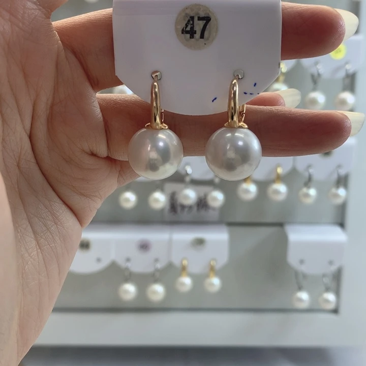 淡水珍珠耳饰银S925镶嵌