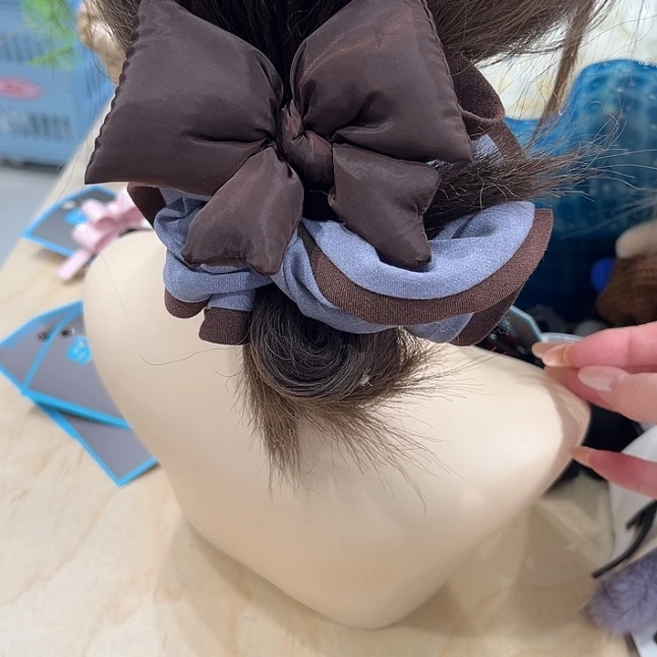 布艺铁合金棕蝴蝶结发圈