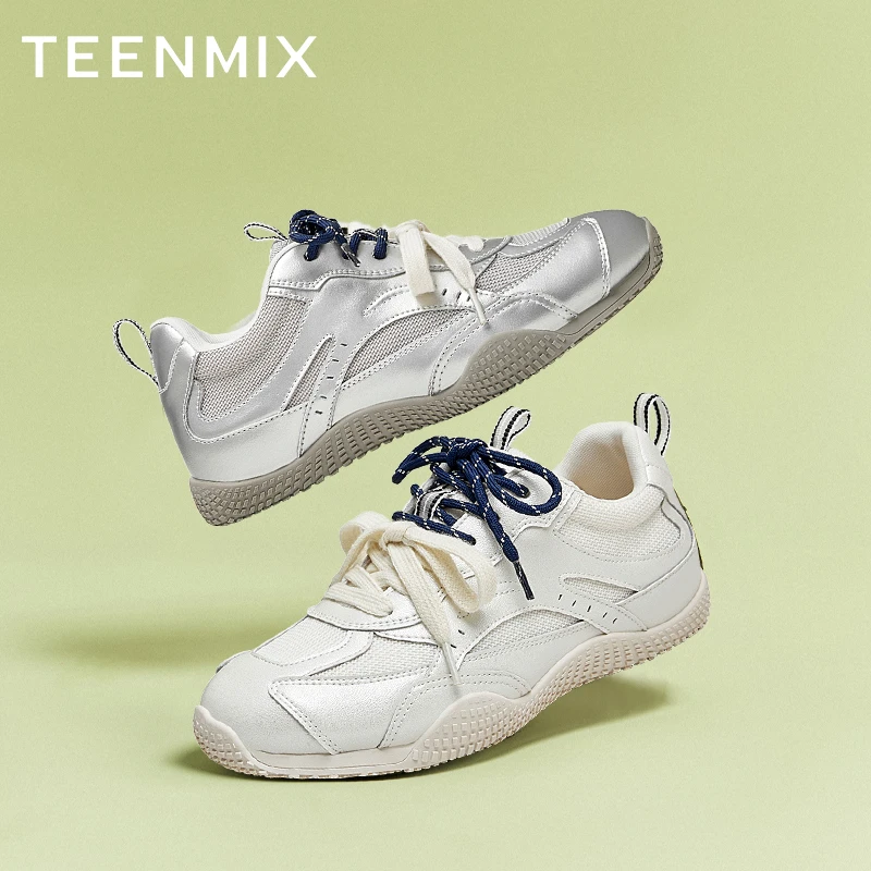 天美意2025新款复古双鞋带潮酷百搭轻便板鞋女德训鞋KG049CM4