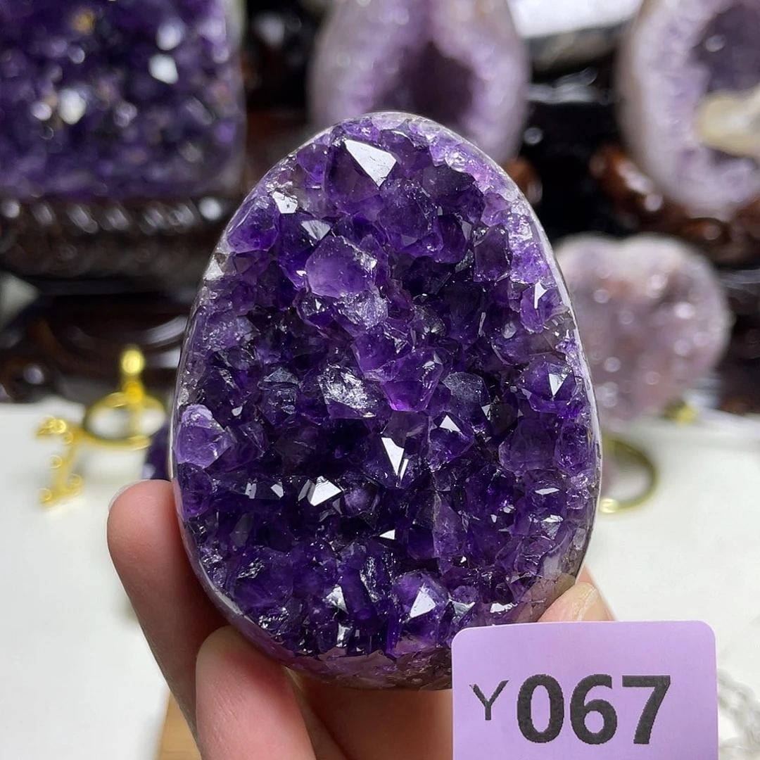紫晶未镶嵌摆件晶震