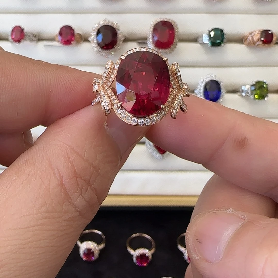 碧玺戒指18K金镶嵌10.83ct