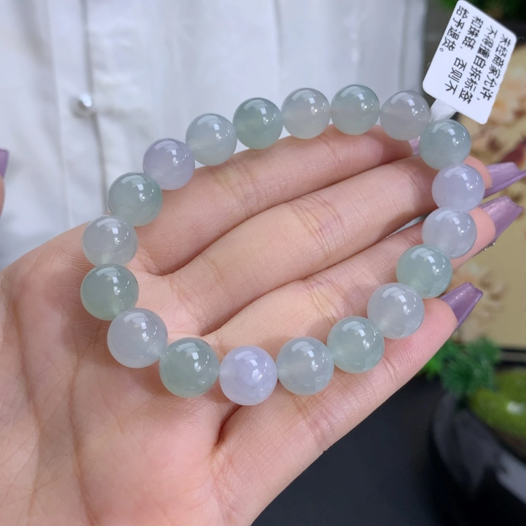 翡翠手链未镶嵌卡10冰胶马卡龙