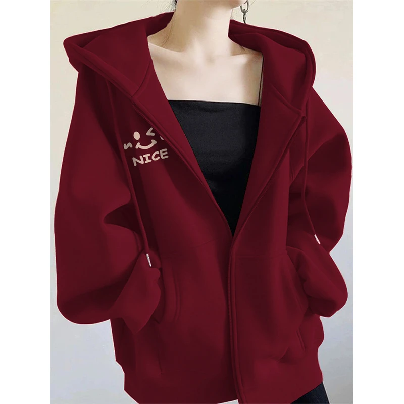 安可拉红卫衣外套女装2026新款秋冬爆款新年穿搭帽衫加绒开衫上衣