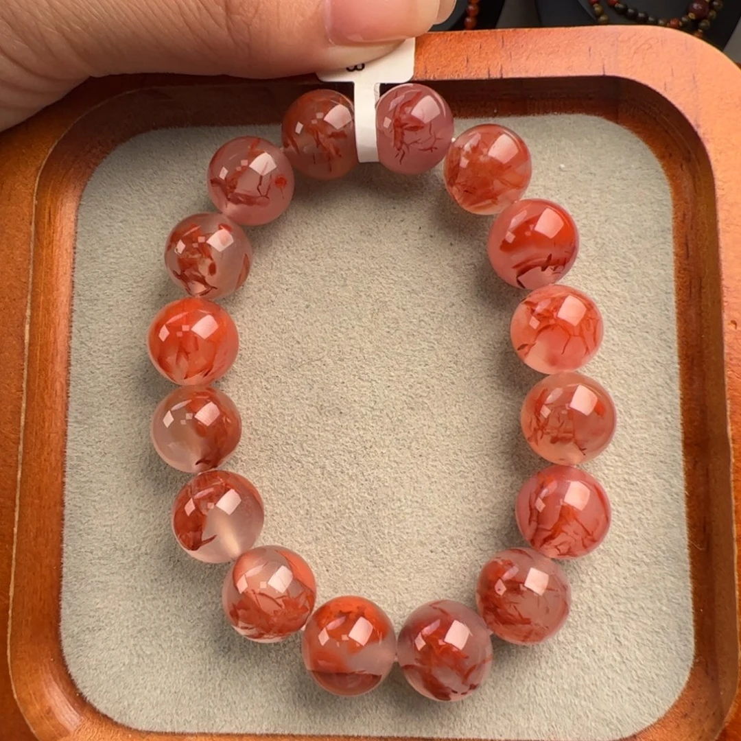 清***光南红玛瑙未镶嵌（飘花13+）