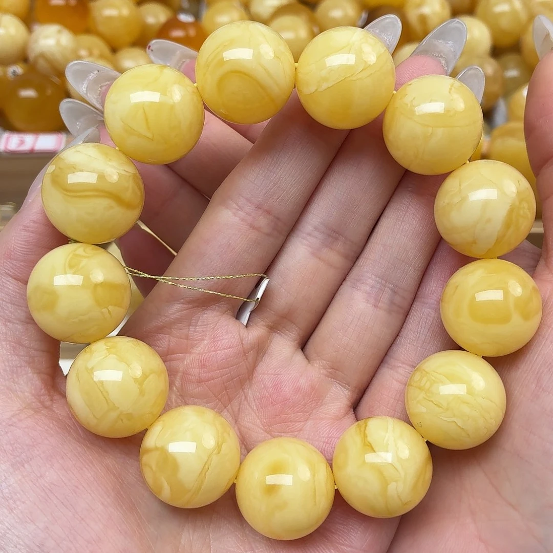 蜜蜡未镶嵌裸石18+蜜蜡手串