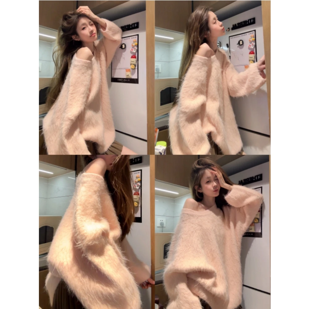 11%羊毛 长款厚款宽松型女少女风保暖毛衣时尚甜美慵懒风