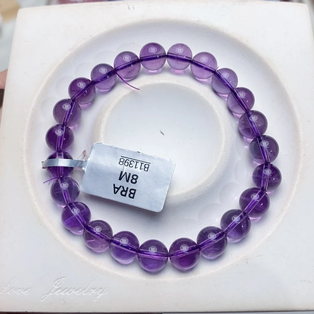 水晶手链未镶嵌巴西紫水晶8m