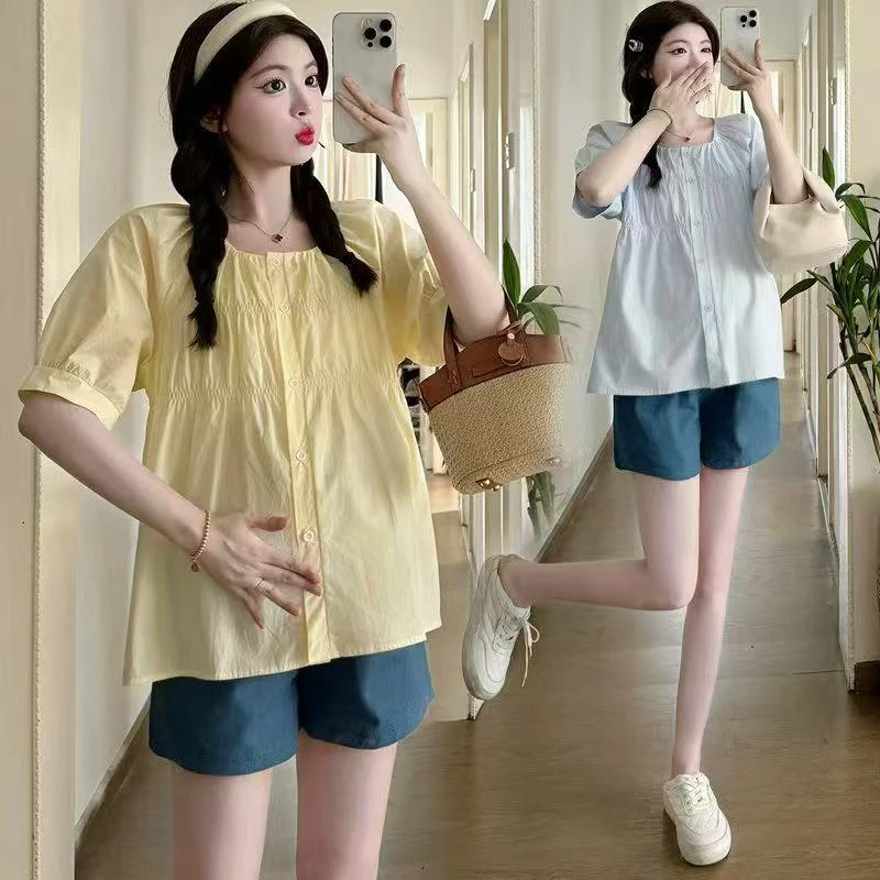 885#孕妇夏季显瘦法式上衣