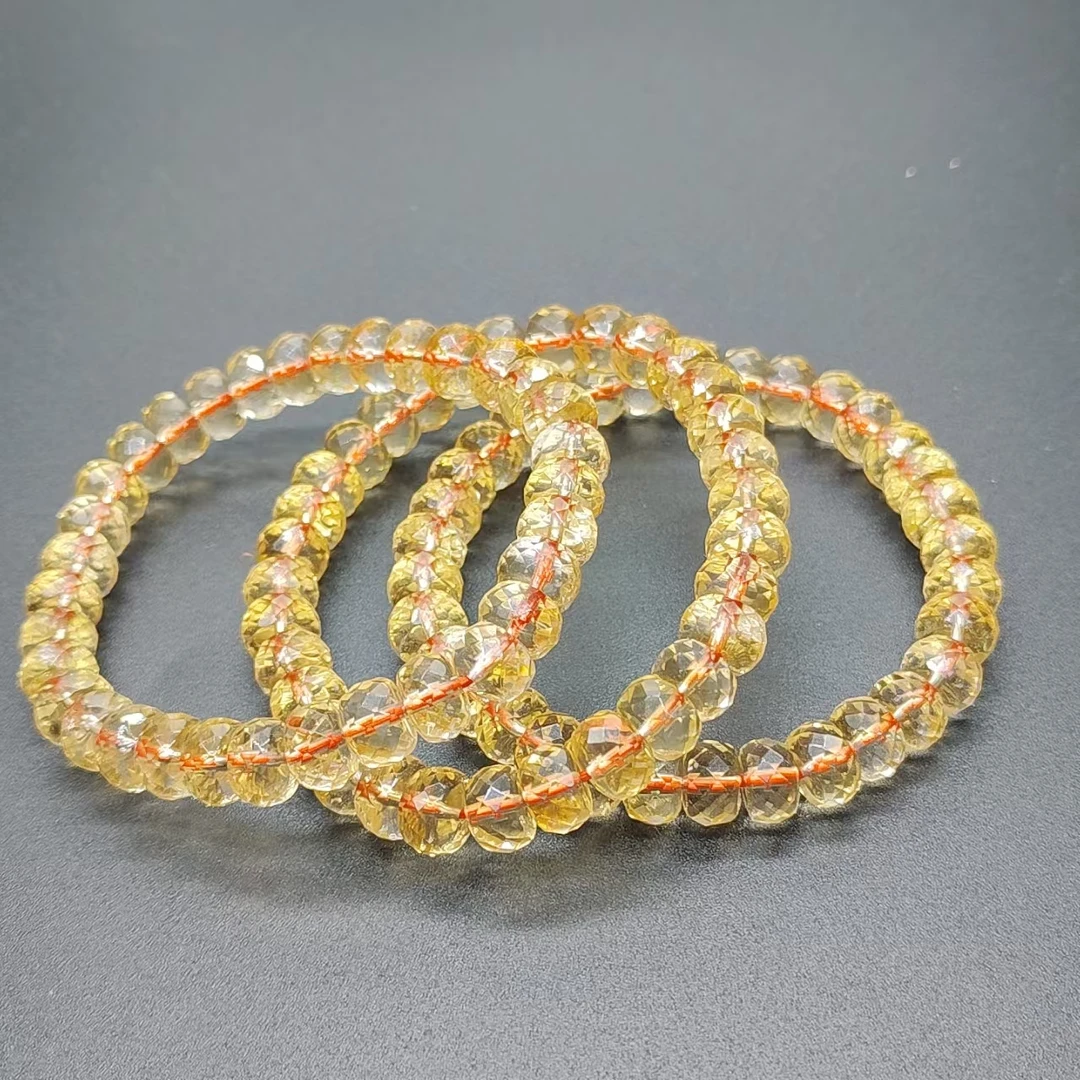 硕夏天然黄水晶9mm+刻面盘珠手链多样性发其一SX70