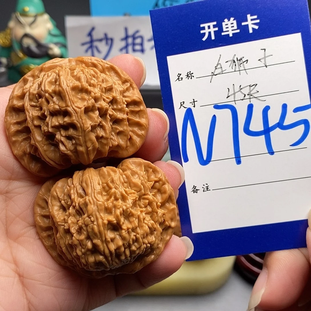 吊坠文玩核桃白狮子45