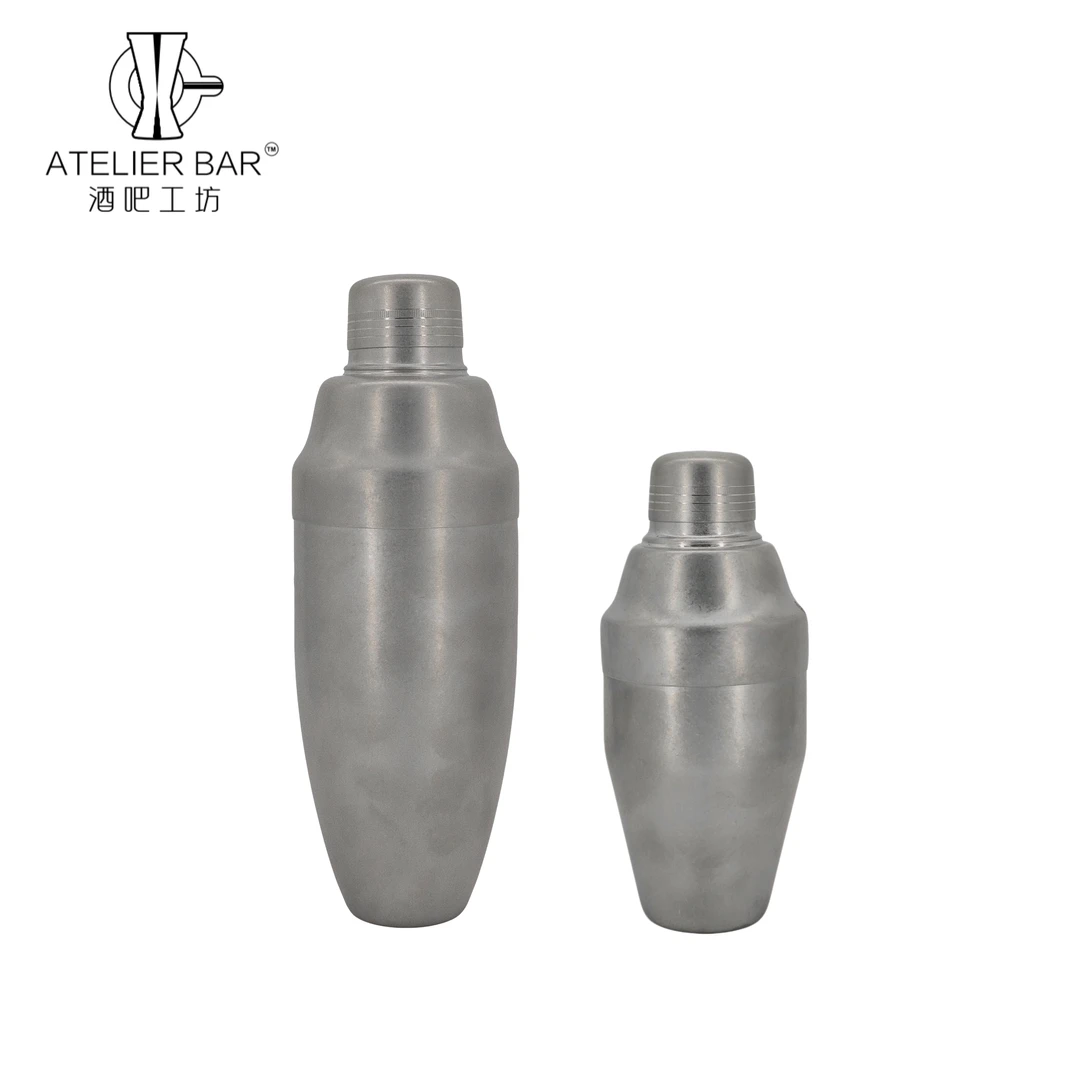 酒吧工坊三段式调酒器美式复古摇酒器古银做旧工艺摇酒壶雪克壶