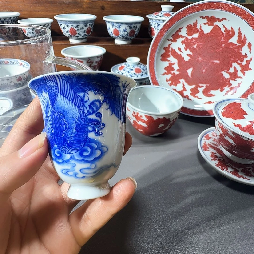 一***珠泥塑主人杯手工手绘
