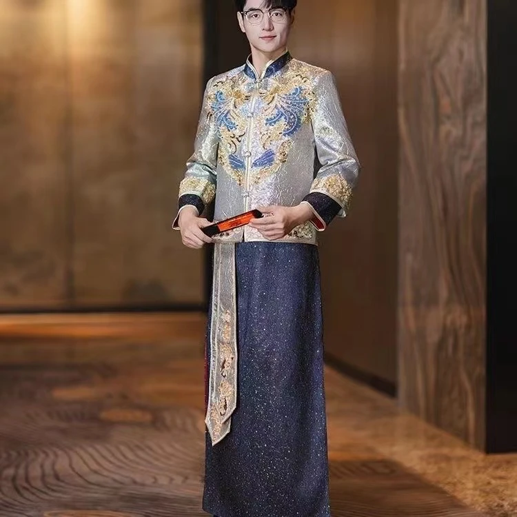 常规款刺绣/绣花男士秀禾服新中式风民族风