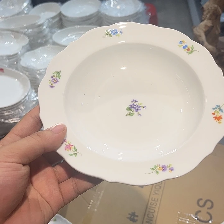 8寸清新草帽盘带花