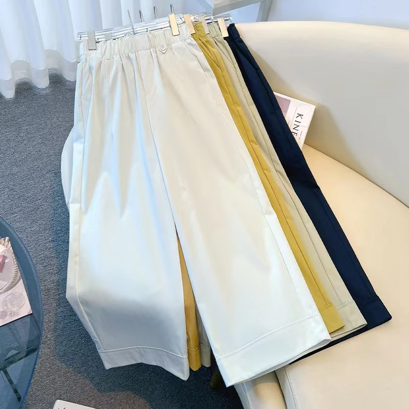 早秋舒适感拉满九分阔腿裤新款高腰时尚花苞老钱风松弛感女装贵气