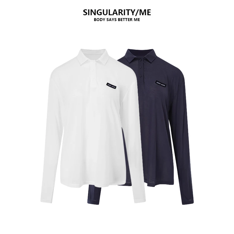 Singularity Me5A 3315 亲肤微透防晒纸片人显瘦polo领打底衫上衣