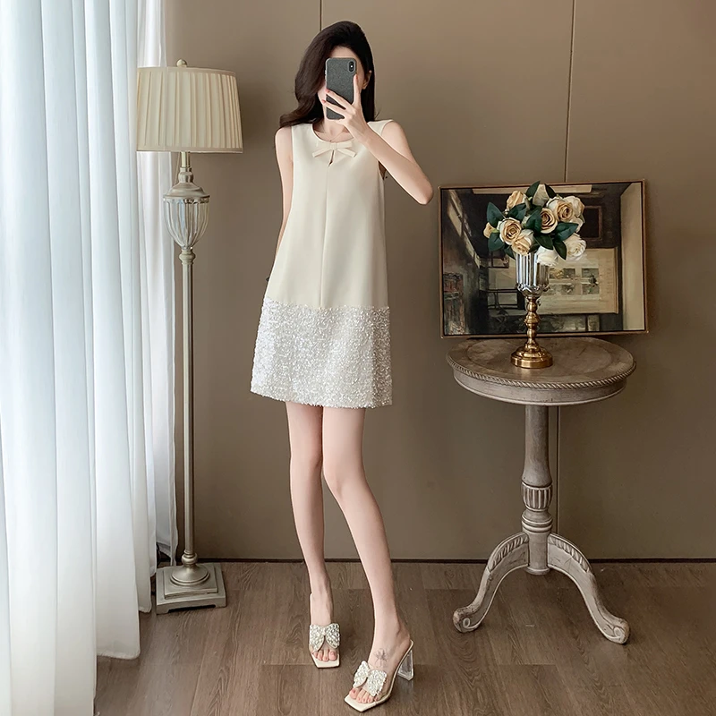 夏季高端名媛千金风气质裙子女小众设计小个子宽松显瘦A字连衣裙