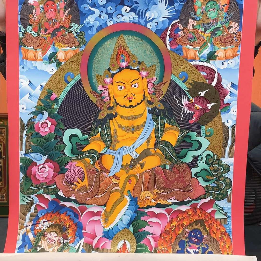 装裱画50×75纯手绘彩绘五路