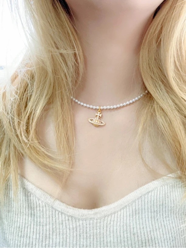 18K金吊坠套链3.5mm天然珍珠轻奢时尚