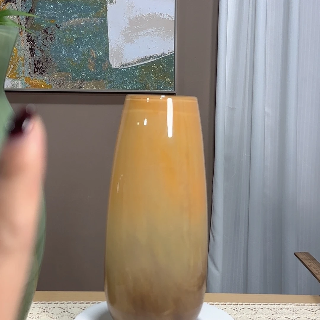琉璃黄色系手工琉璃花瓶