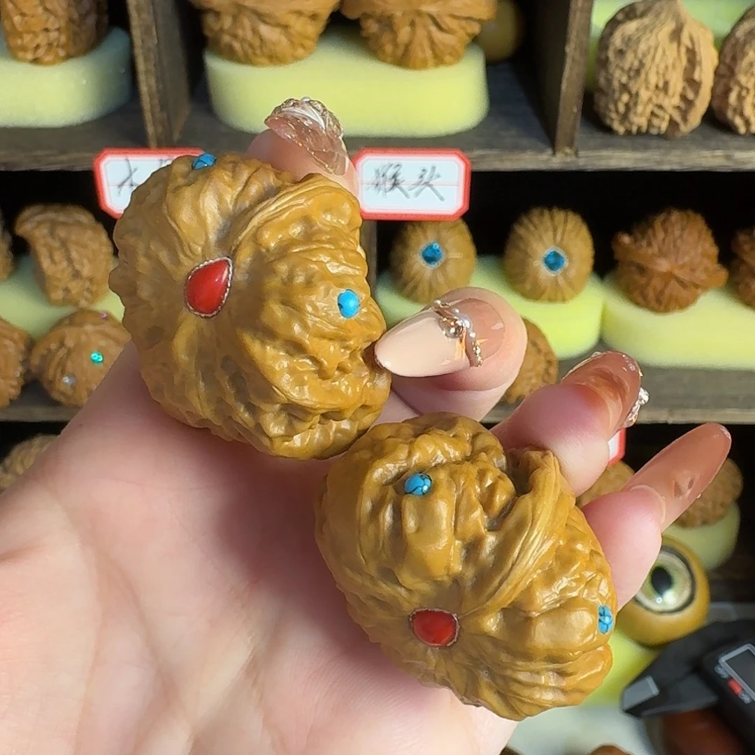 文玩核桃一帆风顺（镶嵌介意勿拍）