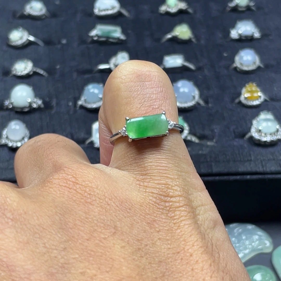 翡翠银S925镶嵌戒指