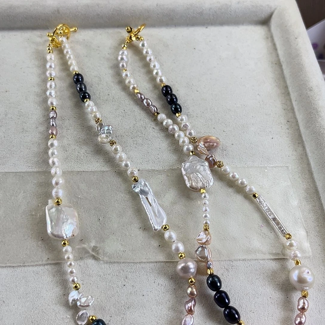 淡水珍珠未镶嵌项链【纯恬】多样性发货