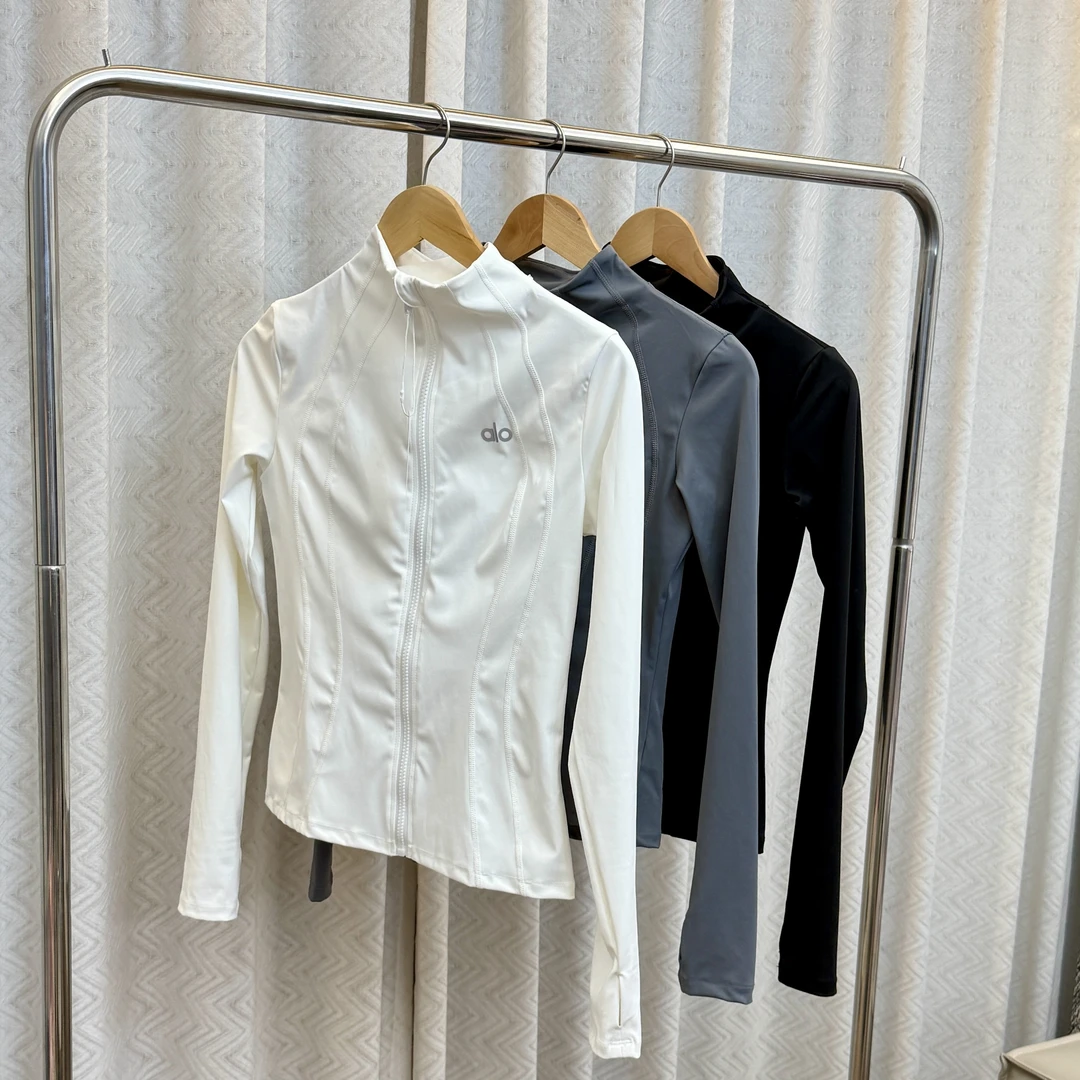 人鱼线瑜伽服上衣女紧身长袖外套健身服晨跑训练速干修身款防晒衣