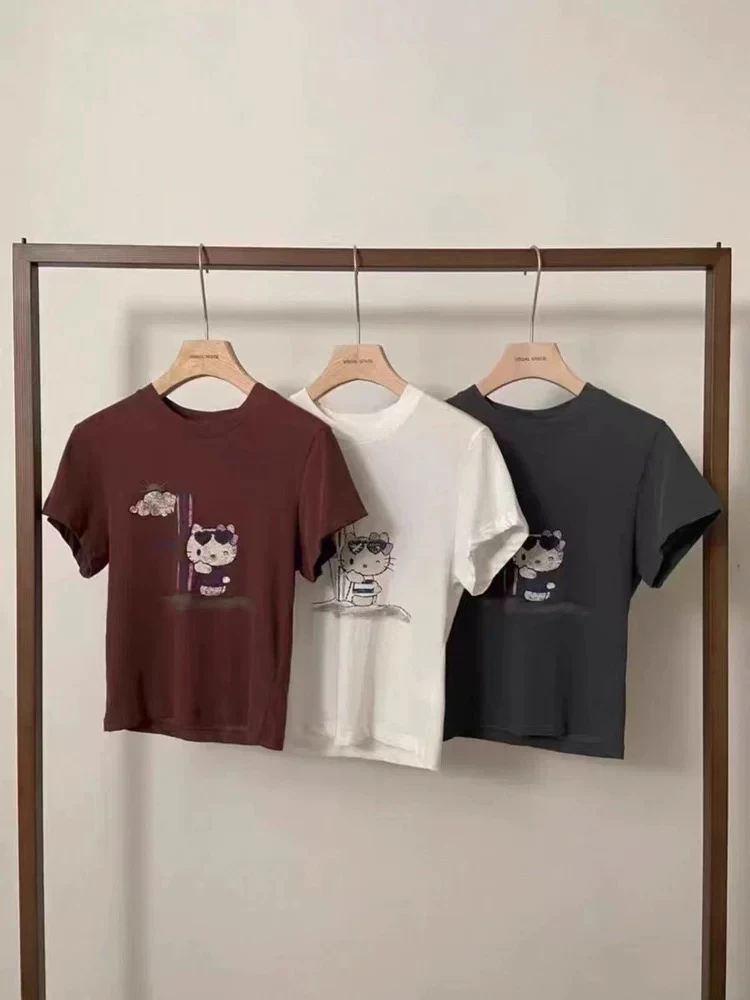 韩国正品  短款kitty猫印花短袖（NO退~）