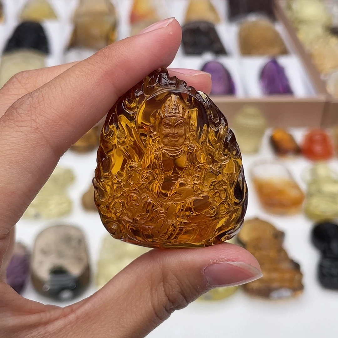 颈饰水晶未镶嵌定制吊坠黄财神