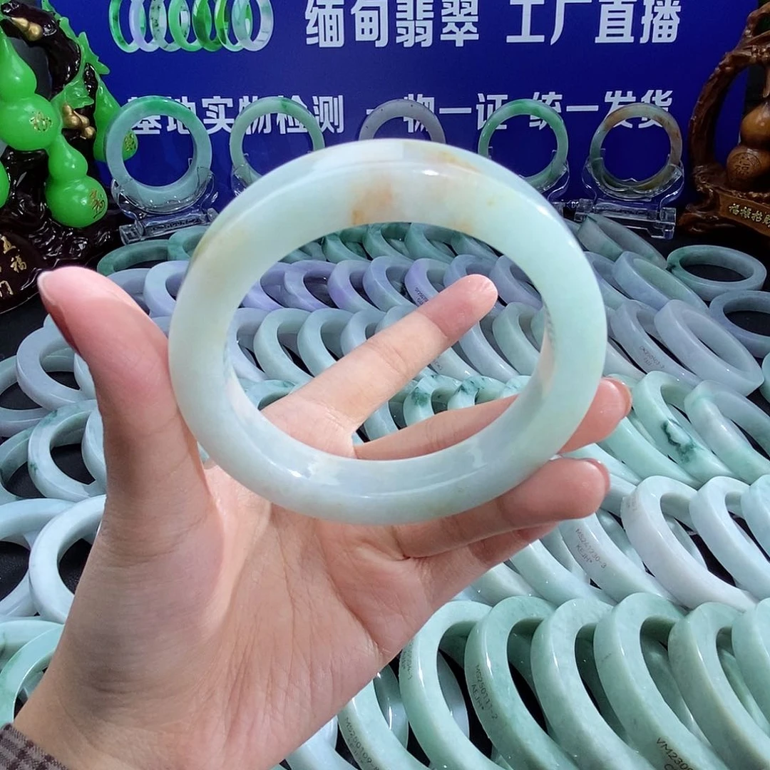 定制翡翠手镯未镶嵌57-58圈