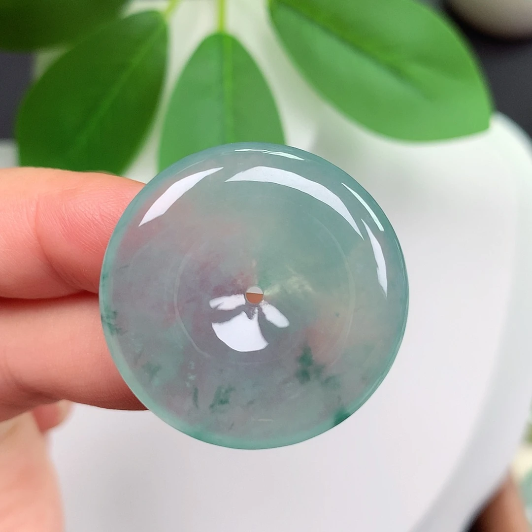 颈饰未镶嵌翡翠平安扣 29.5x5.2mm
