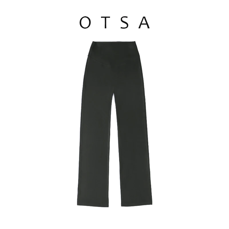 【OTSA】八分烟管裤女高腰小个子显瘦高弹裸感健身裤瑜伽运动裤709