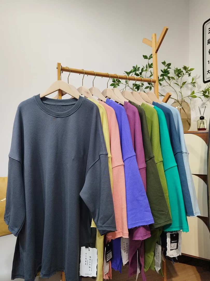 200斤大码毛圈显瘦圆领百搭休闲宽松上衣