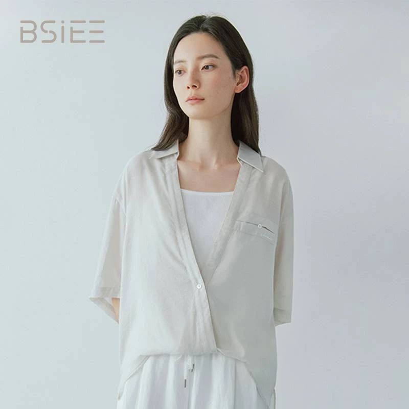 BSIEE/本涩衬衫吊带假两件套气质时尚休闲设计感