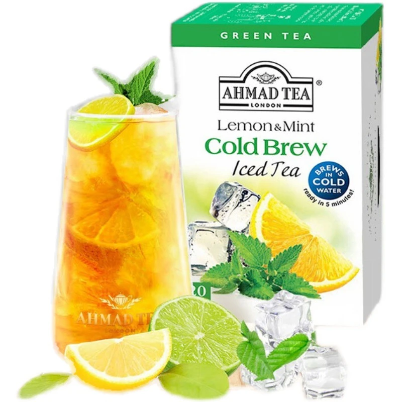 英国亚曼AHMAD茶 柠檬薄荷味绿茶冷泡茶20小包独立装 水果袋泡茶