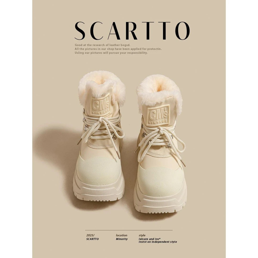 【DR官方正品】超保暖！防水雪地靴女2025秋冬季加绒加厚马丁靴保暖